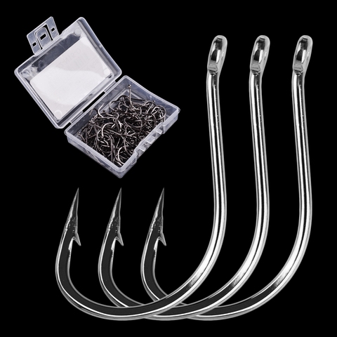 100PCS / Box IZU Fishing Hook High Carbon Steel Circle Owner Fishing Hooks Freshwater Fishhook hole Strong Pond Carp Fish Tackle ► Photo 1/6