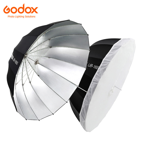 Godox Parabolic Reflective Umbrella 165cm 130cm 105cm Silver / White Lining Diffuser UB-165S UB-165W for Studio Flash Light ► Photo 1/6