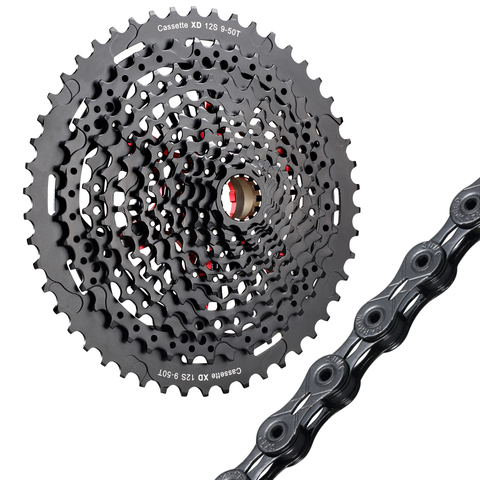 RYET MTB 12 Speed 9-50T Cassette XD Cassette Black 535g 9-50 Cassette 12s Cassette k7 12s cassette and Chain 12 Speed Chain ► Photo 1/6