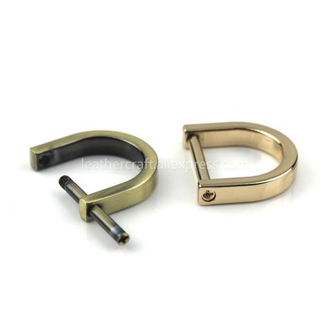 1pcs Metal Detachable removable open screw D Ring buckle shackle clasp for Leather Craft Bag strap belt handle shoulder webbing ► Photo 1/6