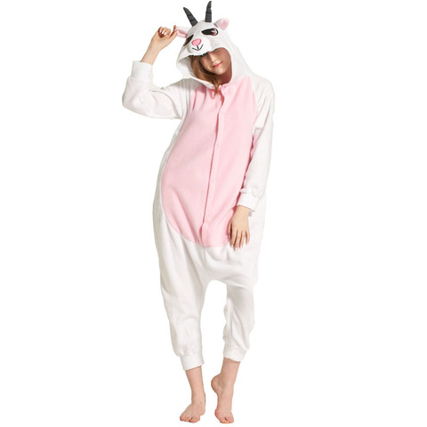 Animal Sheep Kigurumis Women Pajamas Adult Unisex Onesie Goat Flannel Warm Party Sleepwear Homewear Cospaly Jumpsuits Pyjamas ► Photo 1/6