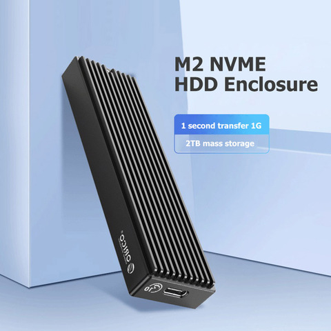 M.2 NVME SSD Enclosure Type-C Solid State Drive Mobile Case HDD Case with USB Cable for M2 SSD 20Gbps /10Gbps /5Gbps ► Photo 1/6