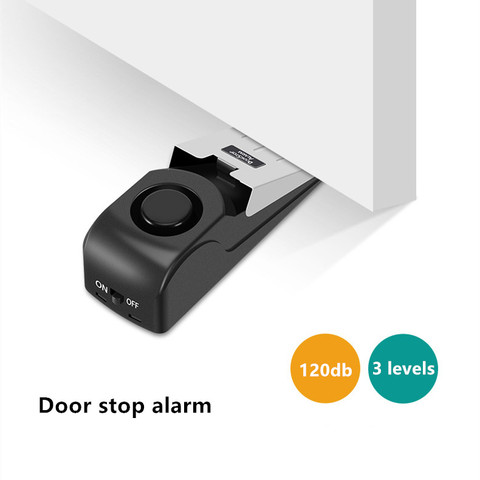 120dB Smart Alarm Wireless Alarm Door Stop Alarm for Home Wedge Covered Alarm Security System Block Blocking Alarm System ► Photo 1/6