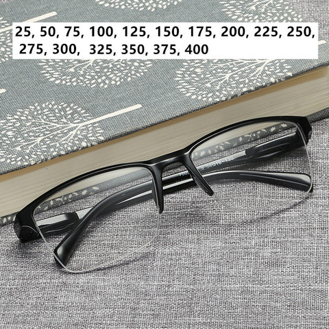 Men Women Black Resin Reading Glasses 1.75 Half Frame Portable Ultralight Magnifying Presbyopic Hyperopia Glasses Square 1.5 2.0 ► Photo 1/6