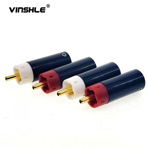 High Quality Hifi DIY Star Line Silver Plated / Gold Plated Tellurium Copper RCA Plug connector 2pairs 4pcs ► Photo 1/6