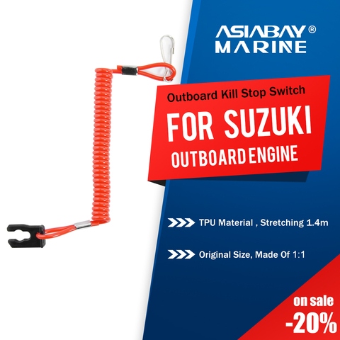 Suzuki Marine Outboard Engine Motor Kill Stop Switch For 2-425hp Key Rope Safety Lanyard Tether ► Photo 1/6
