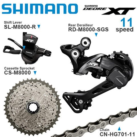 SHIMANO DEORE XT M8000 1x11v 11Speed Groupset RD SL CS CN M8000 Rear Derailleur SGS XT Shifter Cassette 11-40T/42T/46T MTB Bike ► Photo 1/5