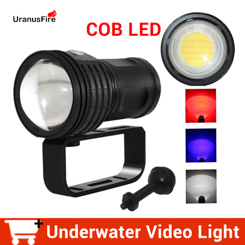 Tactical Underwater 100m LED Diving Flashlight Waterproof COB LED 10800Lumens Photography Video Fill Light Torch 4*18650 Battery ► Photo 1/6