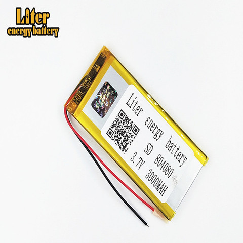 804080  3.7V  lithium-ion polymer battery 3000mah vehicle traveling data recorder LED ► Photo 1/3