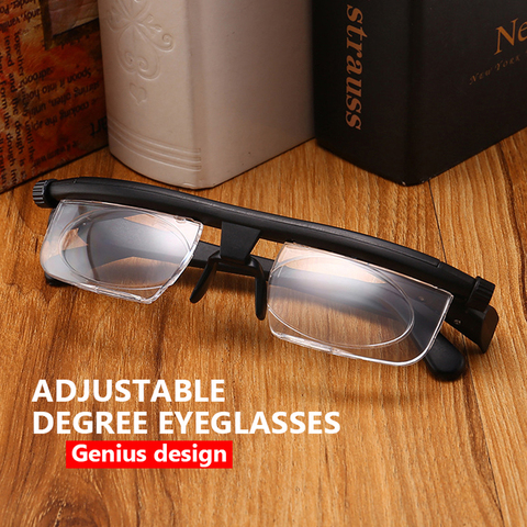 NONOR Double Vision Adjustable Degree Reading Glasses Universal Focal Length Correction Myopia Presbyopia Eyeglasses -6d to +3D ► Photo 1/6