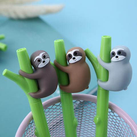 2 Pcs Cute Sloth Climbing Trees Gel Pen 0.5mm Black Blue Ink Writing Pen School Office Supply Stationery ► Photo 1/6