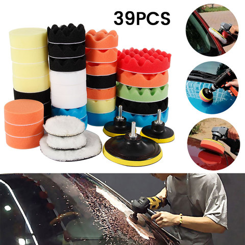 3/4/5'' Car Foam Buffing Pads Car Polishing Pad Kit Car Polisher Sponge  Foam Pads Buffing Wax Polisher Set Drill Polishing Kit - AliExpress