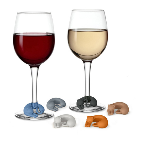 12Pcs rubber cocktail identifier Silicone Wine Cup Labels Wine Glass Tags  Rubber