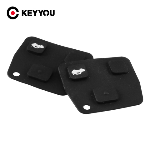 KEYYOU 2X Silicon Rubber 3 Button Pad For Toyota Avensis Corolla Camry Yaris Prado For Lexus Rav4 Replacement Remote Car Key Fob ► Photo 1/4