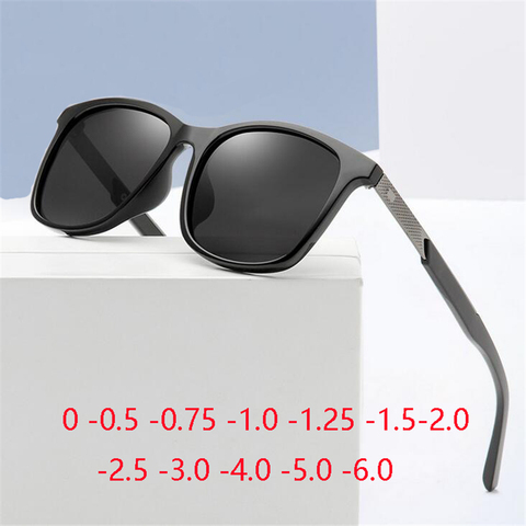 Anti-glare Short-sight Lens Square Polarized Men Sunglasses TR90 Driver Diopter Sun Glasses For Women 0 -0.5 -0.75 To -6.0 ► Photo 1/6