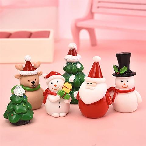 Christmas Snowman Miniature Santa Claus Dolls Fairy Garden Miniatures  Figures Accessories Terrarium Figurines Decoration - AliExpress