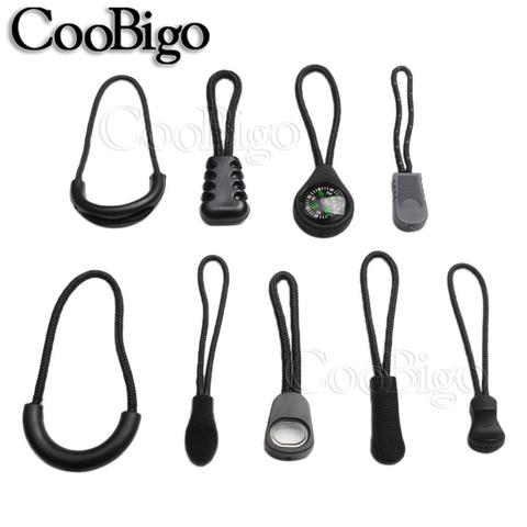 5Pcs Black Rope Zipper Pull Apparel Bag Tactical Backpack Accessories Zip Puller DIY Zipper Head Cord Strap Lariat Slider ► Photo 1/6