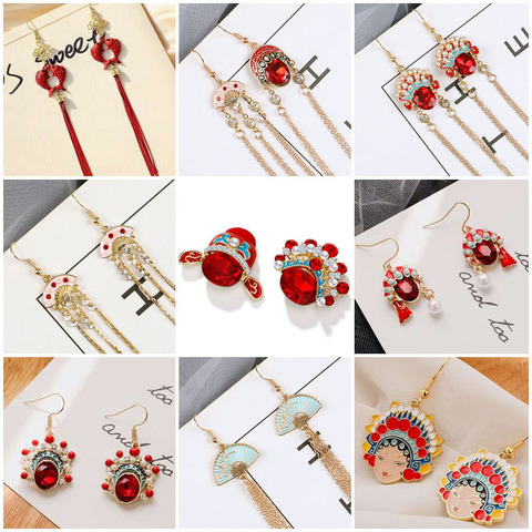 2022 New Chinese style Asymmetrical exquisite Vintage Women's Earrings Personality Long Tassel elegant Fashion Stud Earrings ► Photo 1/6