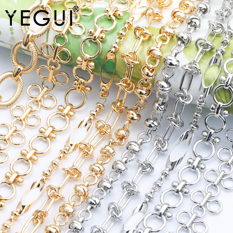 YEGUI C145,diy chain,rhodium plated,18k gold plated,0.3 microns,copper metal,charms,diy bracelet necklace,jewelry making,1m/lot ► Photo 1/6