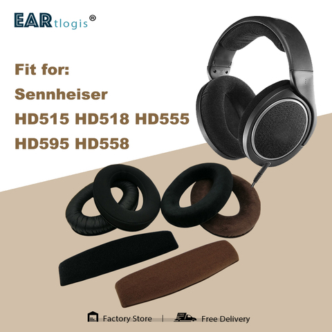 Replacement Ear Pads for Sennheiser HD 515 518 555 595 558 Headset Parts Leather Cushion Velvet Earmuff Earphone Sleeve Cover ► Photo 1/6