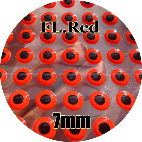 7mm 3D FL. Red / Wholesale 700 Soft Molded 3D Holographic Fish Eyes, Fly Tying, Jig, Lure Making ► Photo 1/1