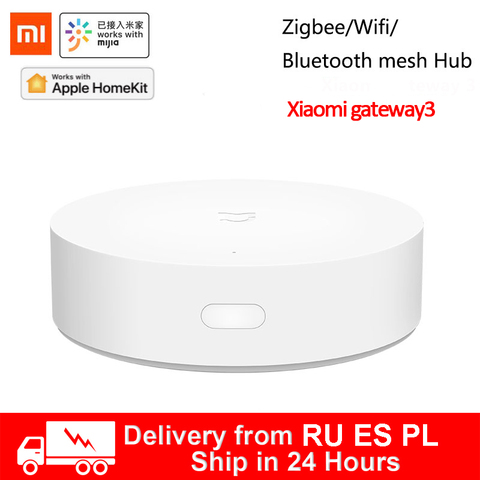 Newest Xiaomi Mijia Smart Multi-Mode Gateway 3 ZigBee WIFI Bluetooth Mesh Hub Smart Home Hub Work With Mi Home APP Apple Homekit ► Photo 1/6