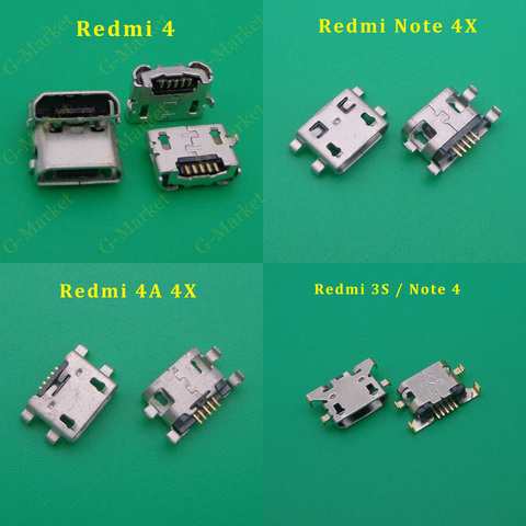 10pcs Micro USB Jack Charging Port Socket USB Connector For Xiaomi Redmi 4 4A 4X 3S / Note 4 Note4 ► Photo 1/5