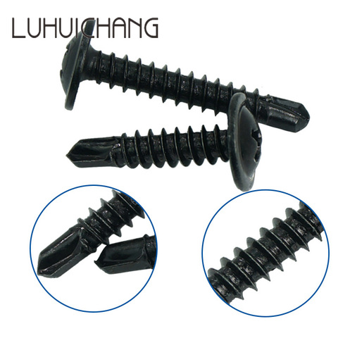 LUHUICHANG M4.2 Black Large Flat Head Self Tapping Screws Drilling Tail Screw  Electric Drill Screw ► Photo 1/5