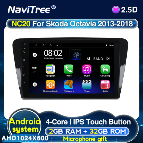 Android 2G+32G Car Radio Wifi Bluetooth SWC DVR GPS Navi Multimedia Player For SKODA Octavia (UV) 3 A7 2013 2014 2015 2016 2022 ► Photo 1/6