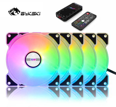 Bykski Water Cooling Radiator Fan Computer PC Case Fan 120mm Adjustable LED Light 5v A-RGB Controller Heatsink Cooler Mute ► Photo 1/6