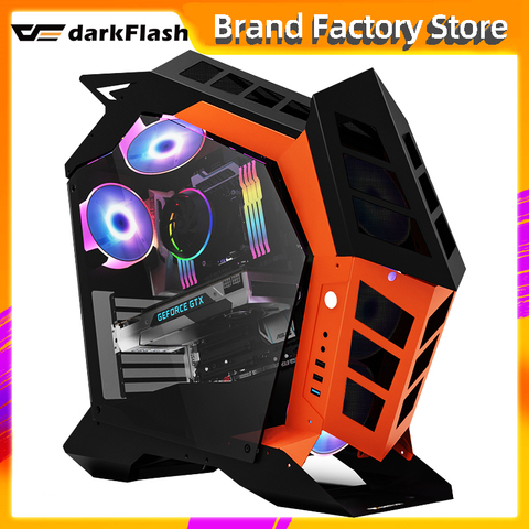 Darkflash K1 ATX desktop computer case DIY special-shaped personality style gaming glass gabinete pc case gamer large Chassis ► Photo 1/6