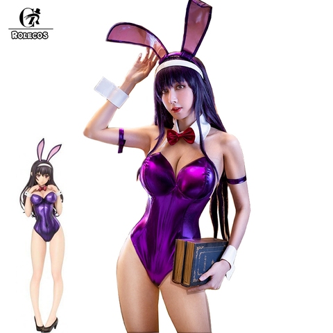 ROLECOS Utaha Kasumigaoka Cosplay Costume Bunny Girl Sexy Jumpsuit Women Purple Costume Saenai Heroine no Sodatekata Cos Rompers ► Photo 1/6