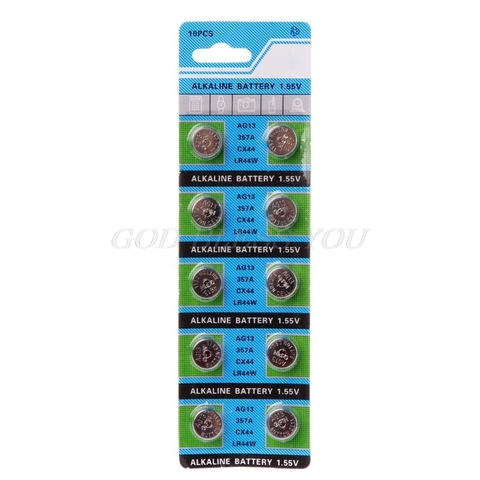 10Pcs AG13 A76 LR44 357A S76E G13 Button Coin Shaped Cell Battery 1.55V Alkaline Button Batteries Drop Shipping ► Photo 1/6