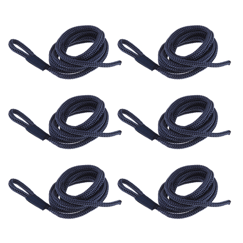 6 Pieces 1/4 INCH X 5 FT BlueDouble Braided Fender Line, Boat Mooring Line Spliced Eye ► Photo 1/6
