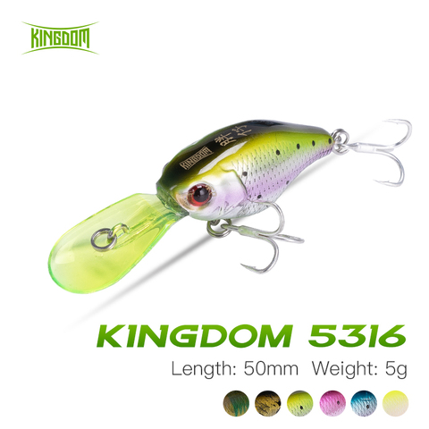 Kingdom Crank Minnow Fishing Lure 50mm 5g Sinking Fishing Wobbler Hard Crankbait For Seabass Perch Carp Pike Trout Swimming Bait ► Photo 1/5