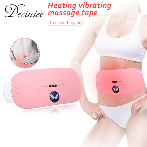 Pink Electric Cramp Relief Waist Belt Menstrual Heating Pad Back Belly Pain Relief for Women Waist Vibration Massage Relaxation ► Photo 1/6