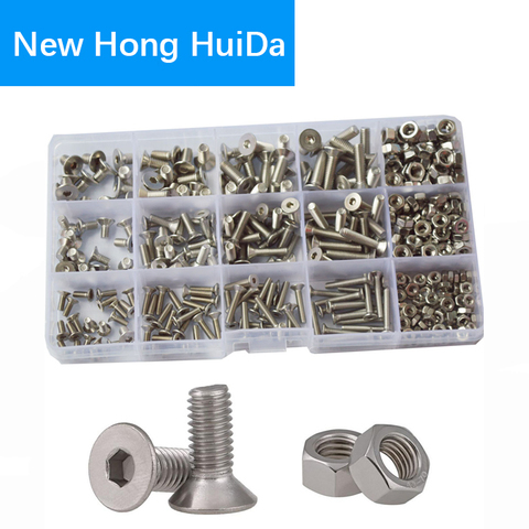 M2 M3 M4 M5 M6 Hex Socket Flat Head Machine Screw Metric Thread Countersunk Hexagon Bolt Assortment kit Set 304 Stainless Steel ► Photo 1/6