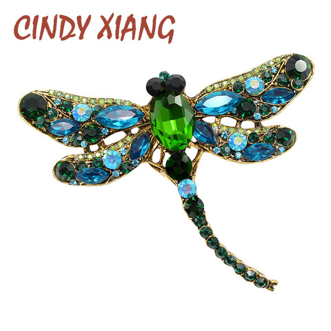 CINDY XIANG Crystal Vintage Dragonfly Brooches for Women Large Insect Brooch Pin Fashion Dress Coat Accessories Cute Jewelry ► Photo 1/6