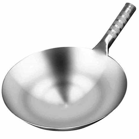 Chinese Traditional Handmade Wok Stainless Steel Non Stick 1.8mm Thick High Quality No Rust Gas Wok Cooker Pan Cooking ► Photo 1/6