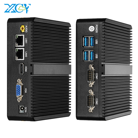 Fanless Mini PC Intel Celeron J1900 Windows 10 Dual NIC Gigabit Etherent 2x RS232 HDMI VGA WiFi 4xUSB Linux Industrial Computer ► Photo 1/6