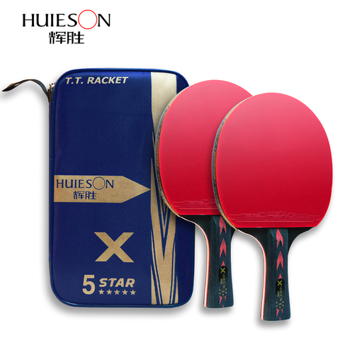 Huieson Upgraded 5 Star Carbon Table Tennis Racket Set Lightweight Powerful Ping Pong Paddle Bat with Good Control ► Photo 1/1