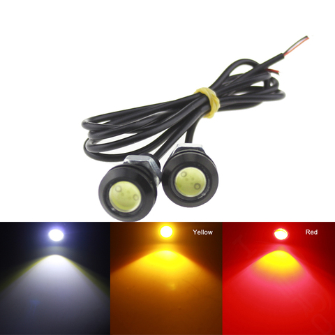 2x Car LED Signal Bulb COB Auto DRL Daytime Running Light Eagle Eye Fog Lamp Brake Reverse Parking Styling Yellow Red 18MM 23MM ► Photo 1/6