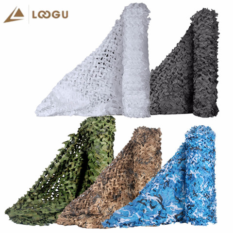 LOOGU Reinforced Camouflage Nets Military White Black Blue for Hunting Army Garden Shade Hiding Mesh Camo Netting 2x5 4x4 4x5 ► Photo 1/6