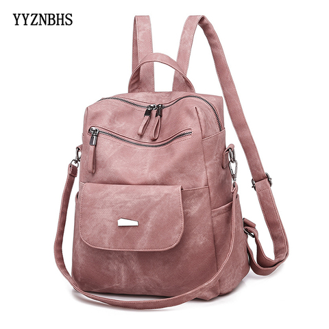 Leather Backpack Women Shoulder Bag Vintage Bagpack Travel Backpacks For School Teenagers Girls Back Pack Women Mochila Feminina ► Photo 1/6