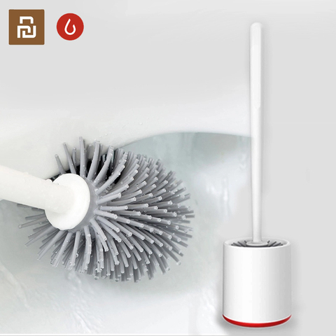 Youpin Yijie TPR Vertical Storage Toilet Brushes and Holder Cleaner Set Silica Bathroom Glue Bristles for xiaomi Cleaning Tool ► Photo 1/6
