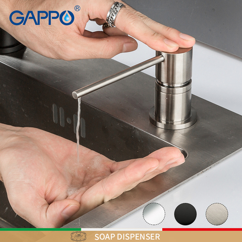 GAPPO Liquid Soap Dispenser Brass Kitchen Soap Dispensers Round Built in Counter top Dispenser ► Photo 1/6