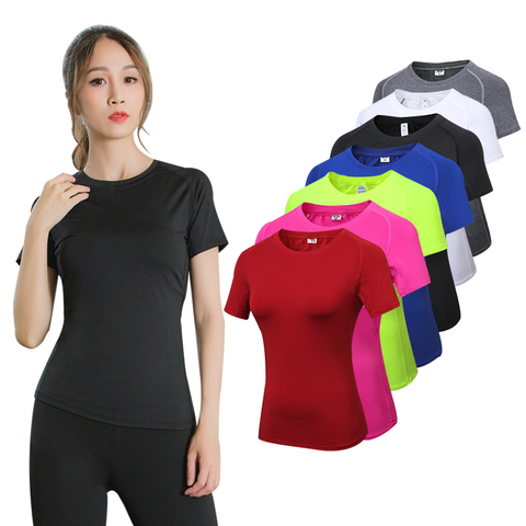 2022 Yoga Tops Sport Shirt Women Fitness Gym Top Yoga Running T-shirts Female Sports Top Quick Dry Workout Tops For Women ► Photo 1/6