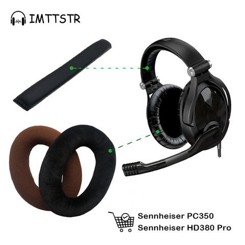Replacement Ear Pads Headband for Sennheiser PC350 HD380 Pro PC 350 HD 380 Headset Cushion Cover Bumper Pads ► Photo 1/6