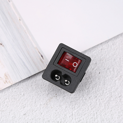 Red Rocker Switch Fused Inlet Power Socket Fuse Switch Connector Plug Connector Dielectric Intensity > 2000V AC/MIN ► Photo 1/6