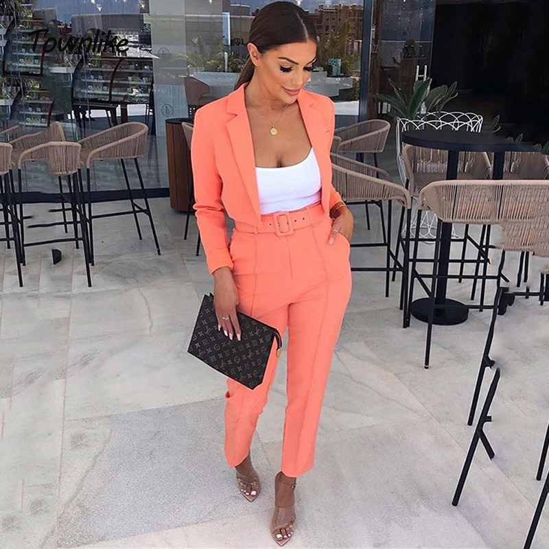 Townlike Casual Women Suits Office Sets Fluorescence Neon Green Suit Women  2022 Crop Top And Pant Suits For Women Blazer Set - Price history & Review  | AliExpress Seller - Townlike Store 